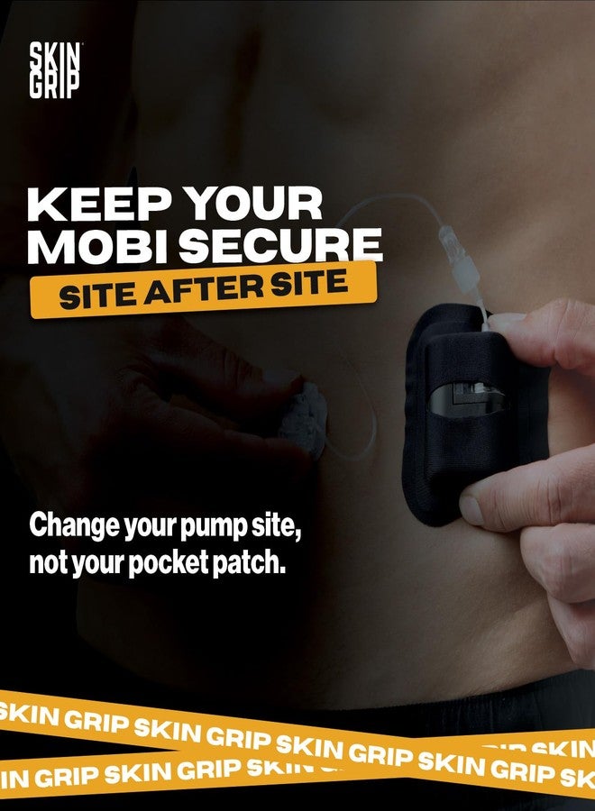 Skin Grip Tandem Mobi Adhesive Pocket Patch with Cutout – 5 Pack – Waterproof & Sweatproof Pocket Case, Replaces Original Patch, Lasts 6+ Days, Skin-Friendly, (Black) - Image 4